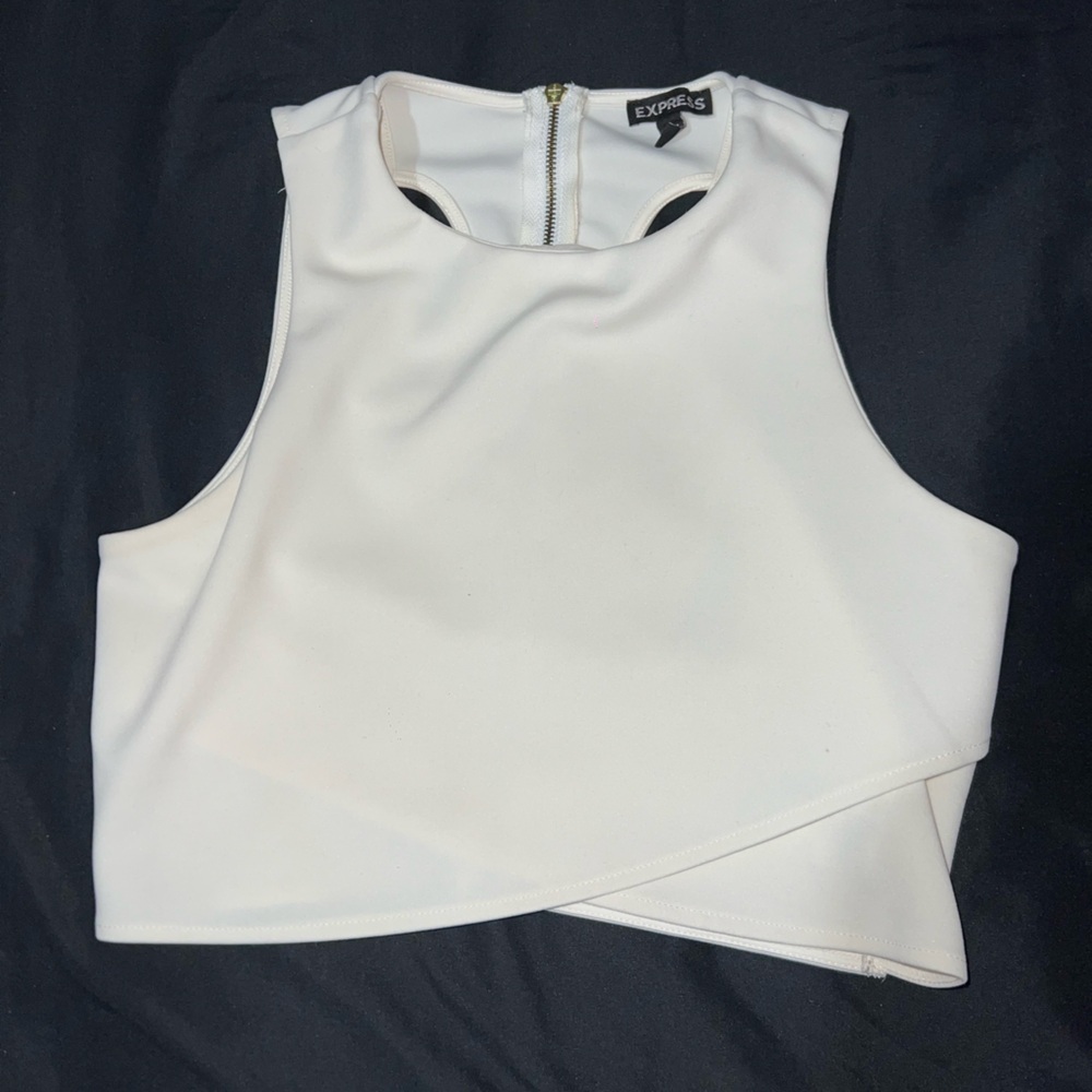 Cream tan crop top from express women’s section🫶🏼